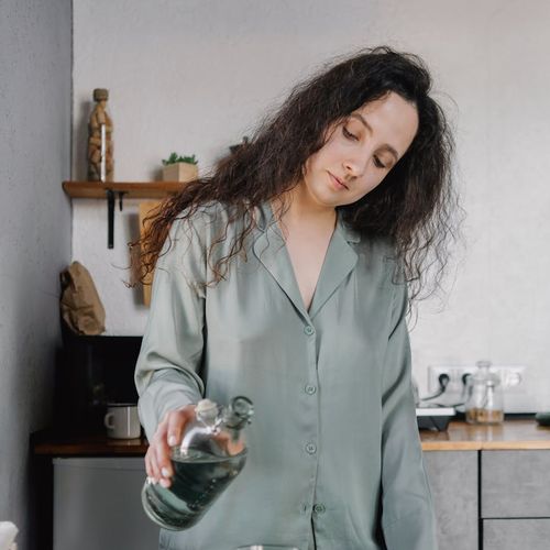 A cozy home corner prepared for a morning yoga routine.